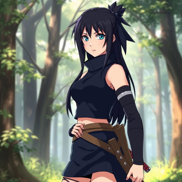 A female version of Sasuke from the anime Naruto, featuring a strong and confident kunoichi