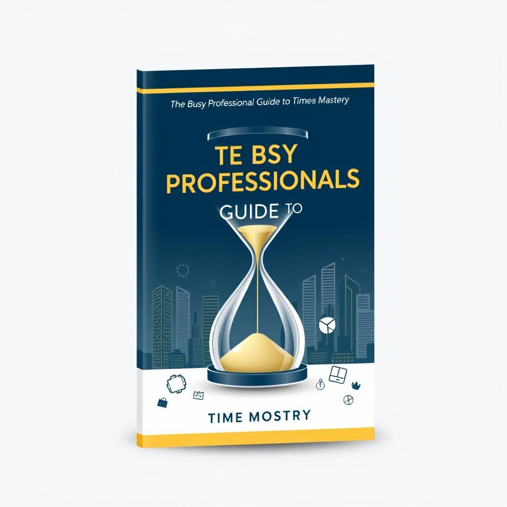 A sleek and modern book cover design titled 'The Busy Professional’s Guide to Time Mastery'