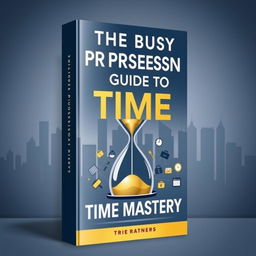 A sleek and modern book cover design titled 'The Busy Professional’s Guide to Time Mastery'