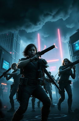 A dystopian scene depicting a thrilling moment inspired by a post-apocalyptic world