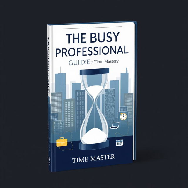 A sleek and modern book cover design titled 'The Busy Professional’s Guide to Time Mastery'