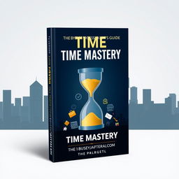 A sleek and modern book cover design titled 'The Busy Professional’s Guide to Time Mastery'