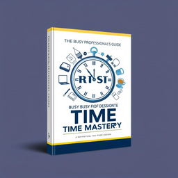 A stylish and modern guidebook cover design for 'The Busy Professional’s Guide to Time Mastery'