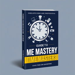 A stylish and modern guidebook cover design for 'The Busy Professional’s Guide to Time Mastery'
