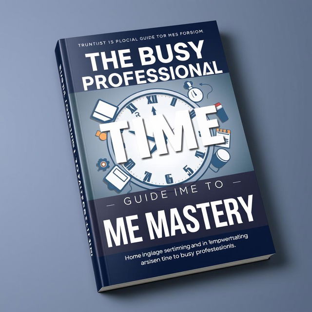 A stylish and modern guidebook cover design for 'The Busy Professional’s Guide to Time Mastery'