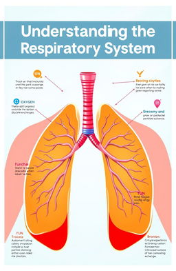 A vibrant and informative infographic cover about the respiratory system