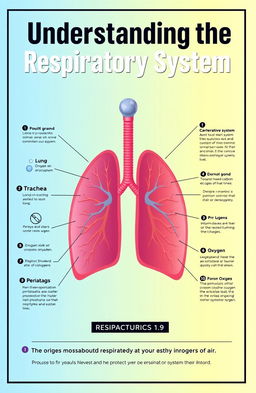 A vibrant and informative infographic cover about the respiratory system