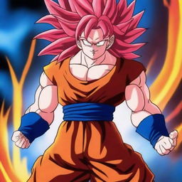 A high-quality, digital art image showcasing a Super Saiyan 4 character from the Dragonball universe