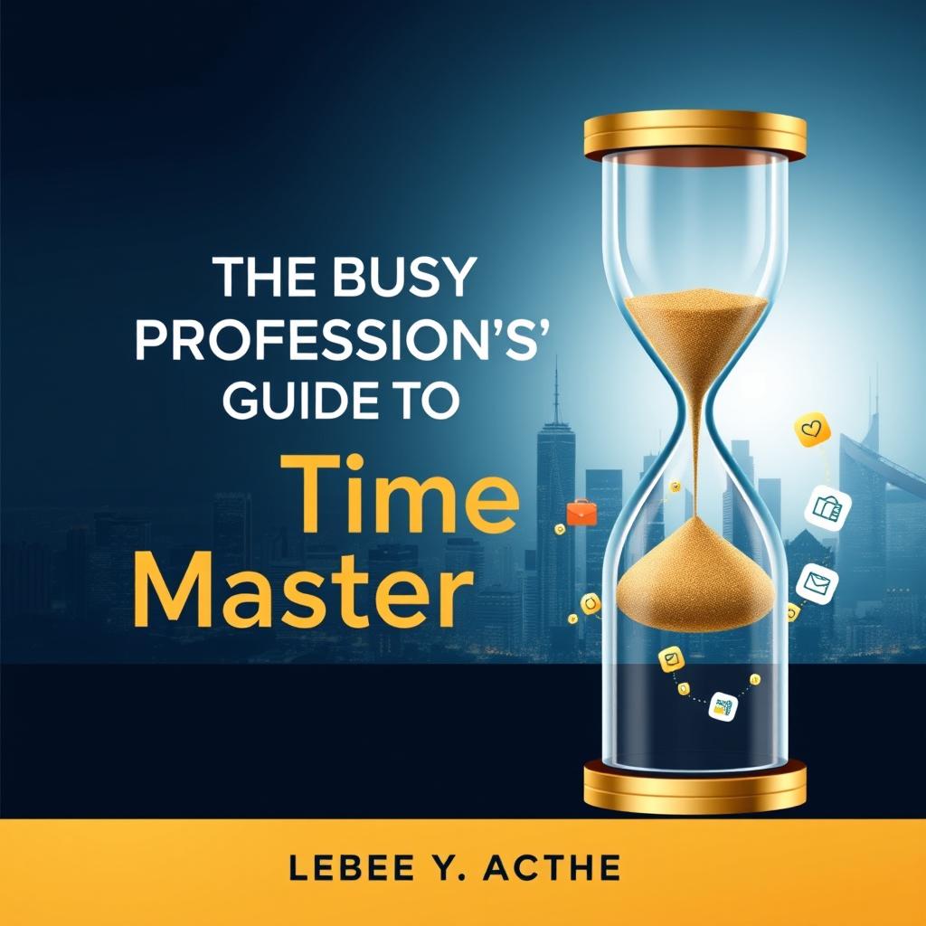 A sleek and modern book cover design titled 'The Busy Professional’s Guide to Time Mastery'