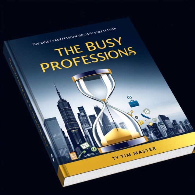 A sleek and modern book cover design titled 'The Busy Professional’s Guide to Time Mastery'