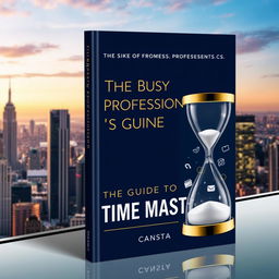 A sleek and modern book cover design titled 'The Busy Professional’s Guide to Time Mastery'