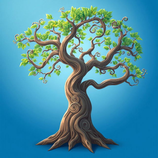 A visually striking illustration of a tree that features an optical illusion