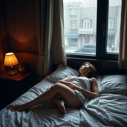 A cozy small room in a Turkish hotel, featuring a bedside table lamp that casts a warm, gentle glow