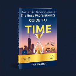 A sleek and modern book cover design titled 'The Busy Professional’s Guide to Time Mastery'