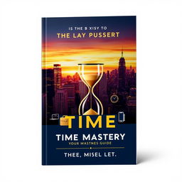 A sleek and modern book cover design titled 'The Busy Professional’s Guide to Time Mastery'