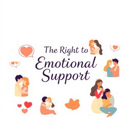 Create a vibrant and informative poster illustrating the basic rights in a relationship, focusing on 'The Right to Emotional Support'