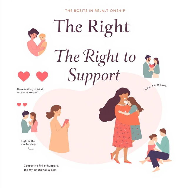 Create a vibrant and informative poster illustrating the basic rights in a relationship, focusing on 'The Right to Emotional Support'