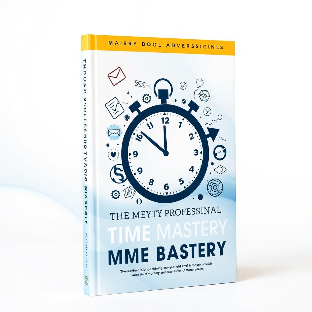 A sleek and modern book cover design titled 'The Busy Professional’s Guide To Time Mastery'