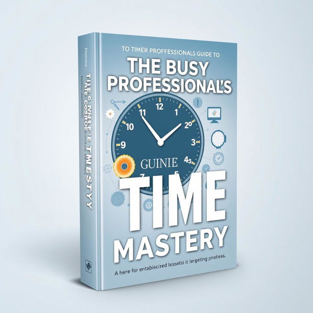 A sleek and modern book cover design titled 'The Busy Professional’s Guide To Time Mastery'