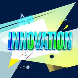 A visually striking design featuring the word 'INNOVATION' in a bold, modern typography