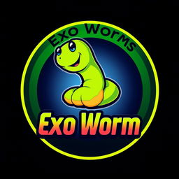 A vibrant logo design for 'Chiharon', featuring a prominent Super Worm character at the center