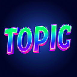 The word 'Topic' presented in a stylized, modern font with a cool, vibrant design