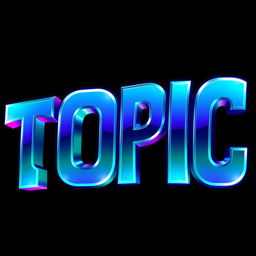 The word 'Topic' presented in a stylized, modern font with a cool, vibrant design