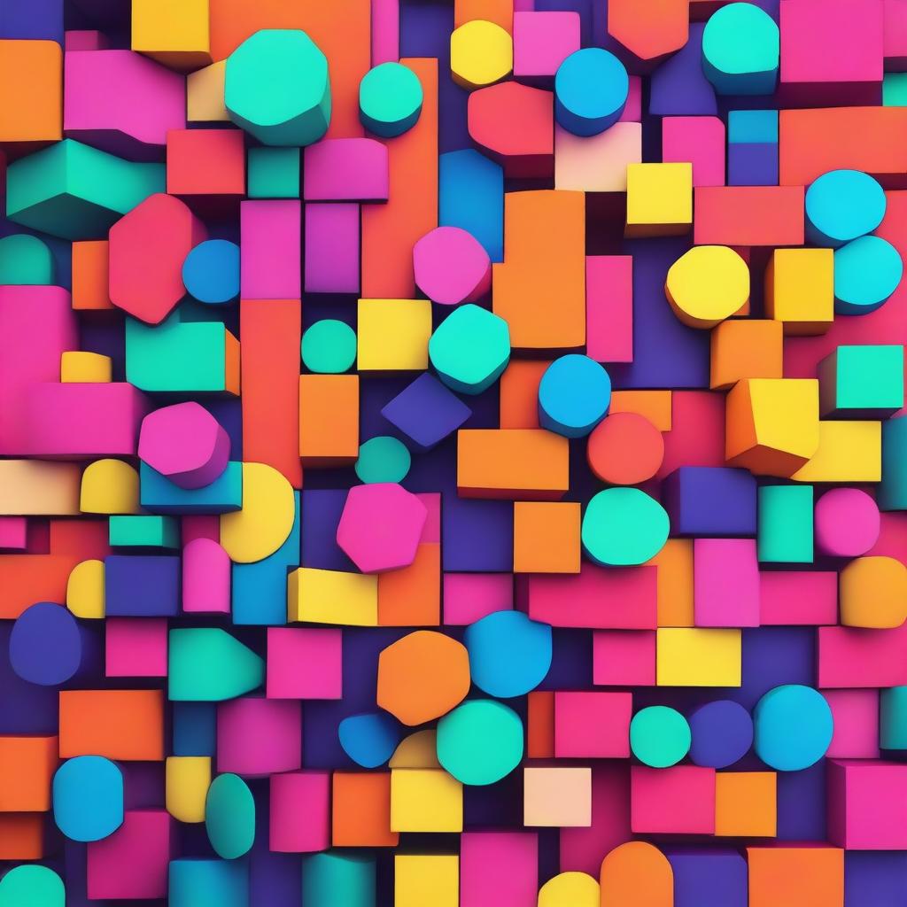 A high-quality digital animation featuring vibrant geometric shapes