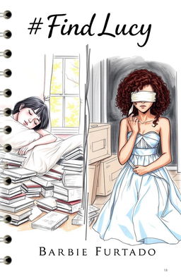 A professional sketch with fine tracing featuring two girls, one on each side of the image