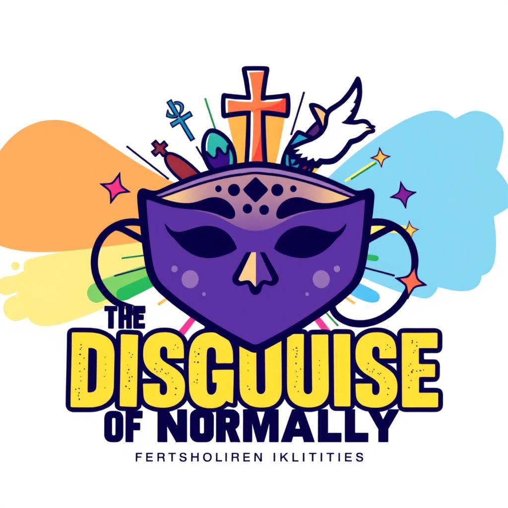 A vibrant and engaging logo for a Christian youth event, themed 'The Disguise of Normality'