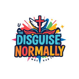 A vibrant and engaging logo for a Christian youth event, themed 'The Disguise of Normality'