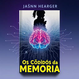 A futuristic and enigmatic book cover for 'Os Códigos da Memória'