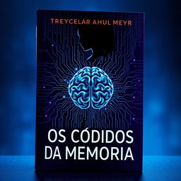 A futuristic and enigmatic book cover for 'Os Códigos da Memória'
