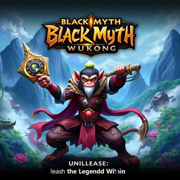 A vibrant and captivating poster for the game 'Black Myth: Wukong'