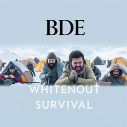 A logo featuring the bold initials 'BDE' prominently at the top, with the title 'Whiteout Survival' elegantly positioned underneath