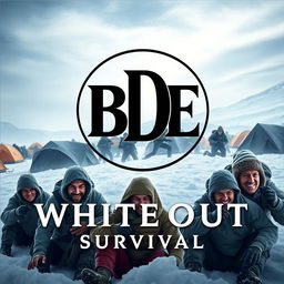 A logo featuring the bold initials 'BDE' prominently at the top, with the title 'Whiteout Survival' elegantly positioned underneath