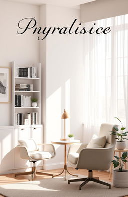 A minimalist design for a romance novel cover featuring a psychologist's office