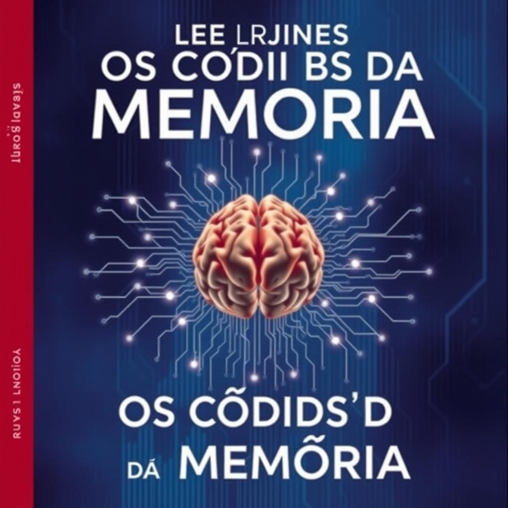 A futuristic and enigmatic book cover for 'Os Códigos da Memória'