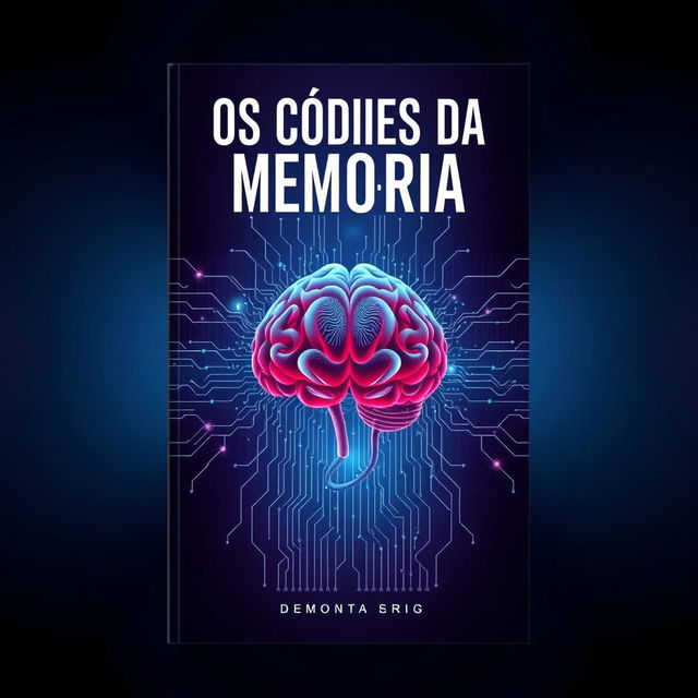 A futuristic and enigmatic book cover for 'Os Códigos da Memória'