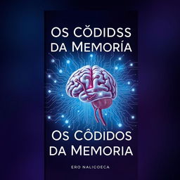 A futuristic and enigmatic book cover for 'Os Códigos da Memória'