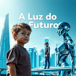 A futuristic cityscape, rebuilt with advanced technology, featuring a sleek skyline with shimmering buildings in blue, white, and silver