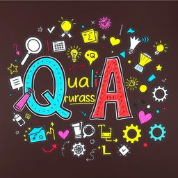A colorful and imaginative doodle drawing focused on the concept of 'Quality Awareness'