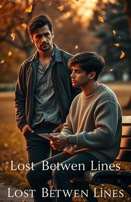 A poignant scene showcasing two men in a moment of emotional separation, embodying the essence of love and longing