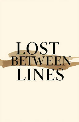 A minimalistic design featuring the phrase "Lost Between Lines" artistically integrated into the composition
