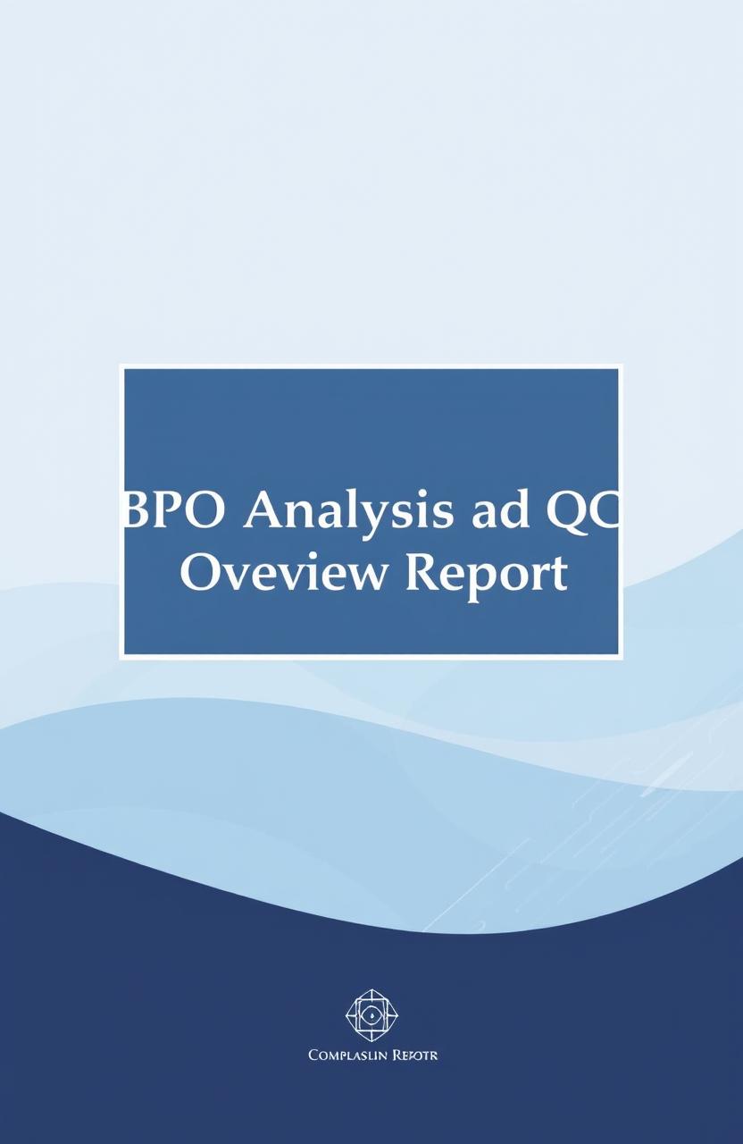 A professional report cover design featuring the title 'BPO Audit Data Analysis and QC Overview Report' prominently displayed at the center