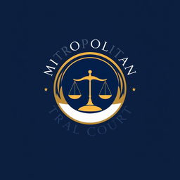 A sleek and modern logo design for a Metropolitan Trial Court