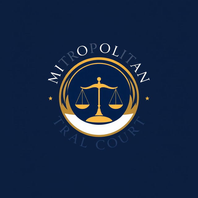 A sleek and modern logo design for a Metropolitan Trial Court