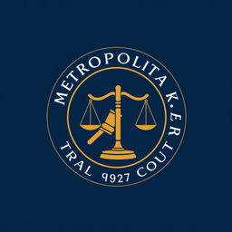 A sleek and modern logo design for a Metropolitan Trial Court