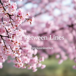 A beautiful and serene digital artwork featuring an enchanting cherry blossom background, with delicate pink blossoms gently cascading throughout the scene