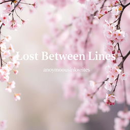 A beautiful and serene digital artwork featuring an enchanting cherry blossom background, with delicate pink blossoms gently cascading throughout the scene